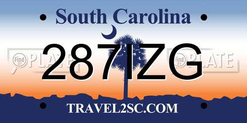 287IZG South Carolina License Plate