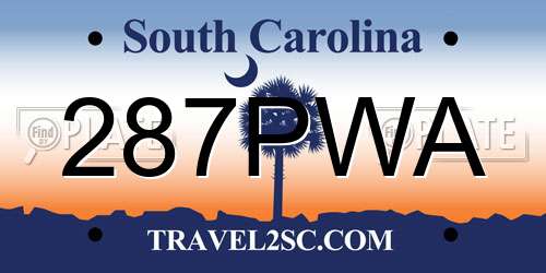 287PWA South Carolina License Plate