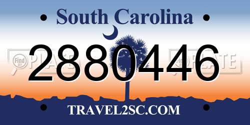 2880446 South Carolina License Plate