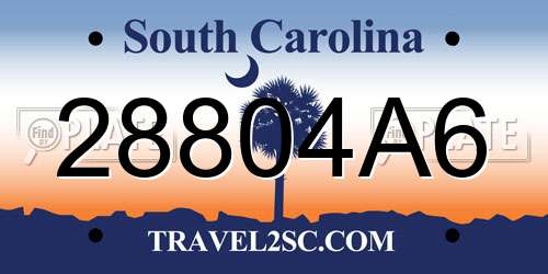 28804A6 South Carolina License Plate