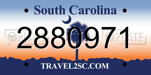 2880971 South Carolina License Plate