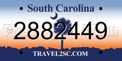 2882449 South Carolina License Plate