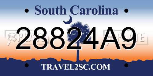 28824A9 South Carolina License Plate