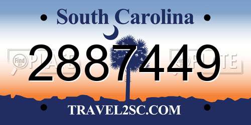 2887449 South Carolina License Plate