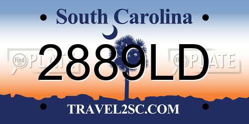 2889LD South Carolina License Plate