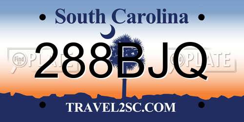 288BJQ South Carolina License Plate