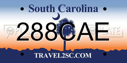 288CAE South Carolina License Plate