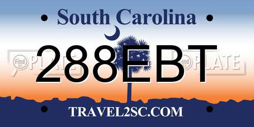 288EBT South Carolina License Plate