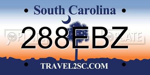 288EBZ South Carolina License Plate