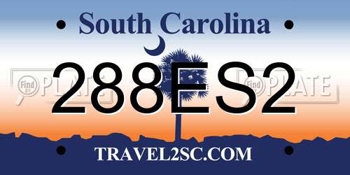 288ES2 South Carolina License Plate