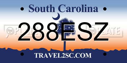 288ESZ South Carolina License Plate