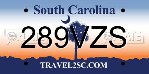 289VZS South Carolina License Plate