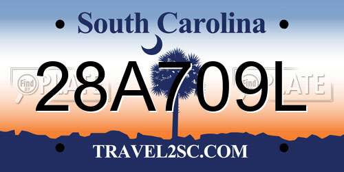 28A709L South Carolina License Plate