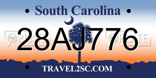28AJ776 South Carolina License Plate