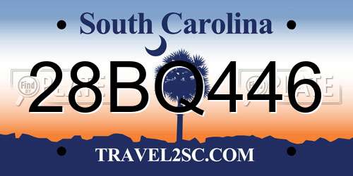 28BQ446 South Carolina License Plate