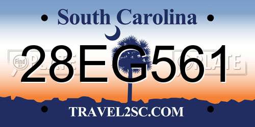 28EG561 South Carolina License Plate