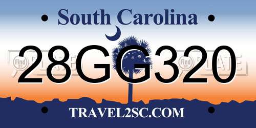 28GG320 South Carolina License Plate