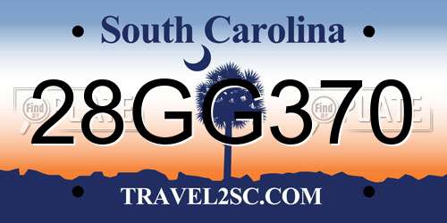 28GG370 South Carolina License Plate