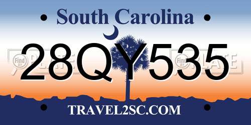 28QY535 South Carolina License Plate