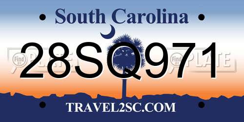 28SQ971 South Carolina License Plate