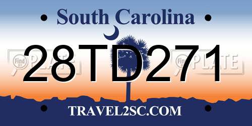 28TD271 South Carolina License Plate