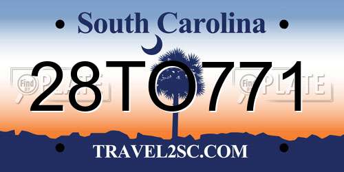 28TO771 South Carolina License Plate