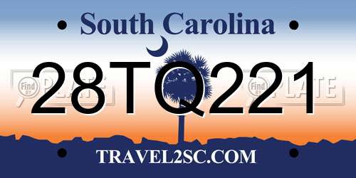 28TQ221 South Carolina License Plate