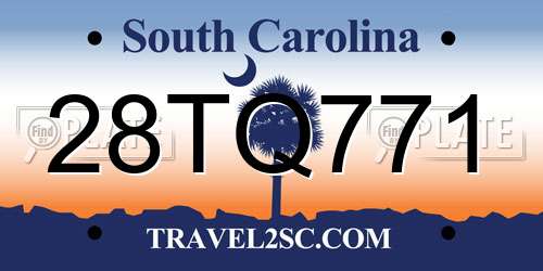 28TQ771 South Carolina License Plate