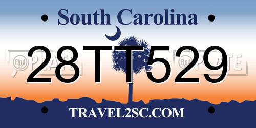 28TT529 South Carolina License Plate