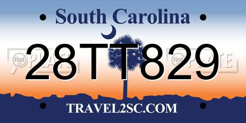 28TT829 South Carolina License Plate