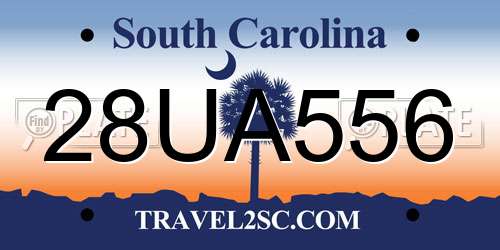 28UA556 South Carolina License Plate