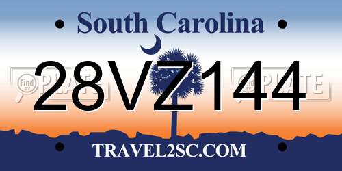 28VZ144 South Carolina License Plate