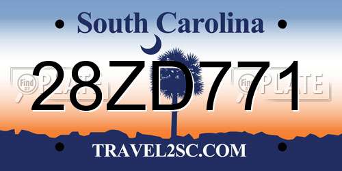 28ZD771 South Carolina License Plate