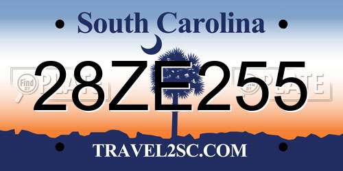 28ZE255 South Carolina License Plate