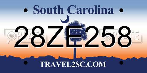 28ZE258 South Carolina License Plate