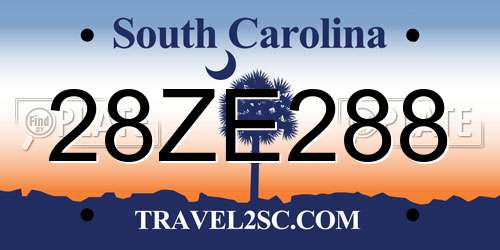 28ZE288 South Carolina License Plate