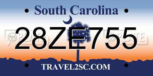 28ZE755 South Carolina License Plate