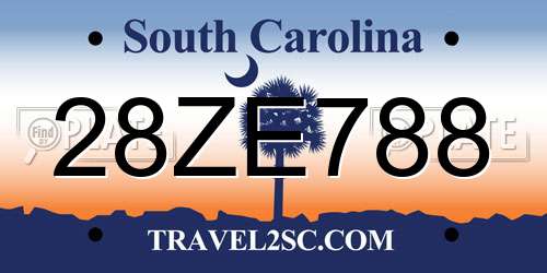 28ZE788 South Carolina License Plate