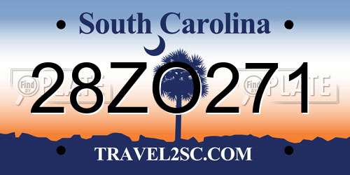 28ZO271 South Carolina License Plate