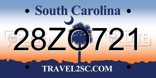 28ZO721 South Carolina License Plate