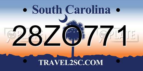 28ZO771 South Carolina License Plate