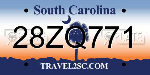 28ZQ771 South Carolina License Plate