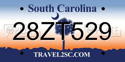 28ZT529 South Carolina License Plate