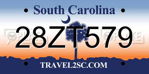 28ZT579 South Carolina License Plate