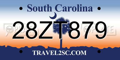 28ZT879 South Carolina License Plate