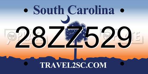 28ZZ529 South Carolina License Plate