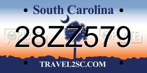 28ZZ579 South Carolina License Plate