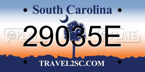 29035E South Carolina License Plate