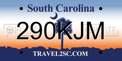 290KJM South Carolina License Plate