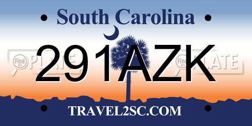 291AZK South Carolina License Plate